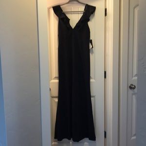 Lulus navy blue floor length evening gown.